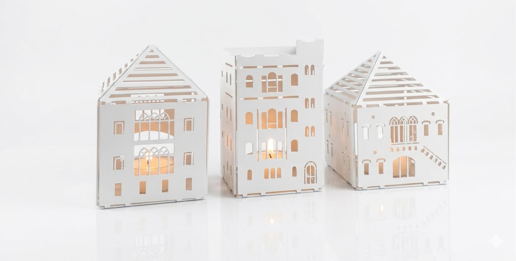 Volumetric Candle Houses. Add Warmth to any Interior
